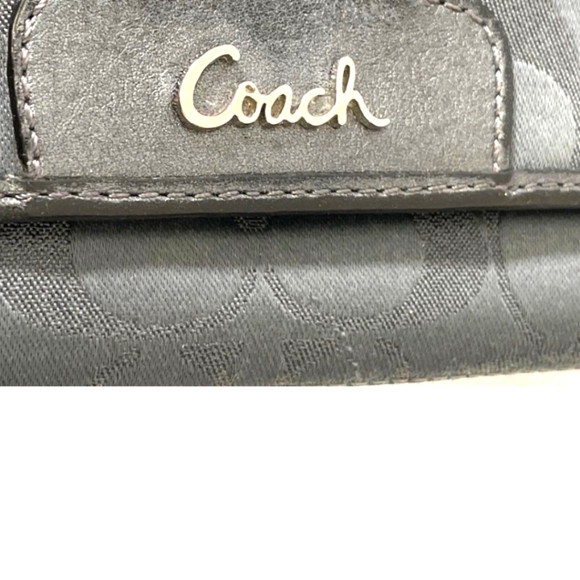 Coach Classic Gray Signature C Card Holder Wallet Snap Closure - Picture 5 of 9